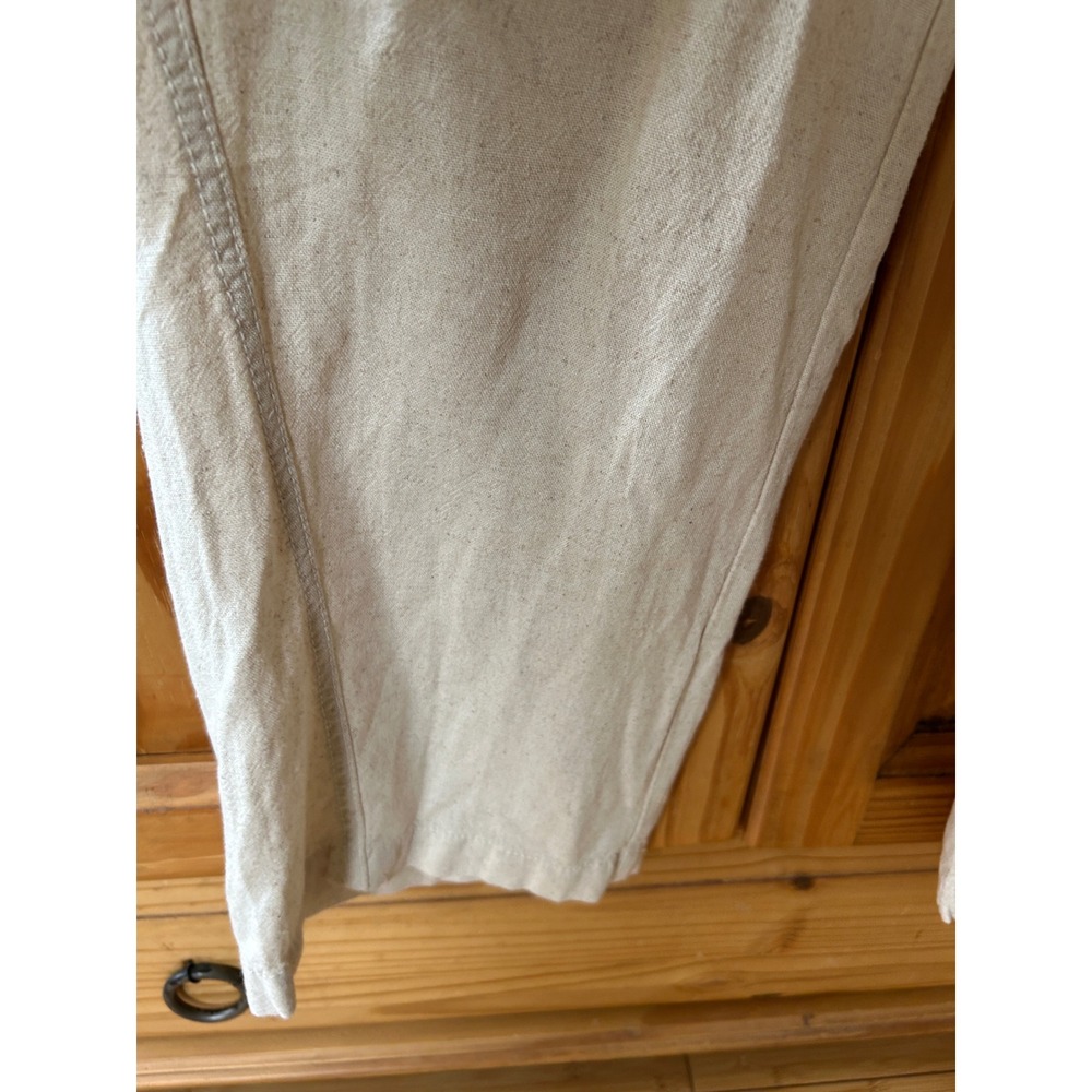 Cali 1850 Linen Beach Pants Oatmeal Beige Smocked Womens M NWT - Picture 5 of 10